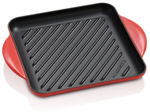 Le Creuset Gietijzeren vierkante grill in Kersenrood 24cm