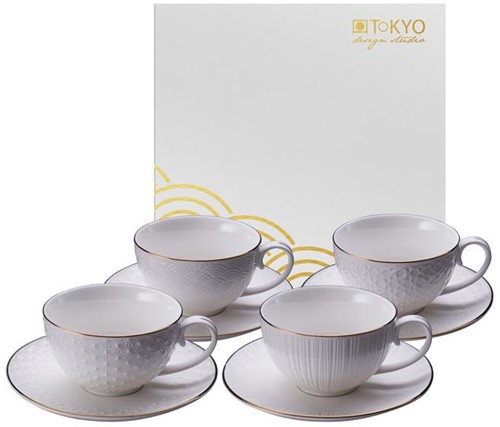 Tokyo Design Nippon White Cup&Saucer Set/4, coffee, 180ml, giftbox