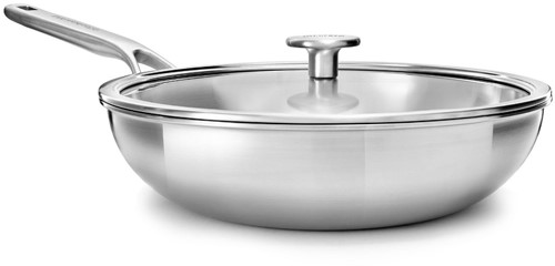 KitchenAid Multi-Ply Stainless Steel Wok met deksel / 3.5L 28cm