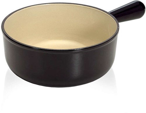 Le Creuset Gietijzeren ronde steelpan zonder deksel in Mat Zwart 22cm 2,6l