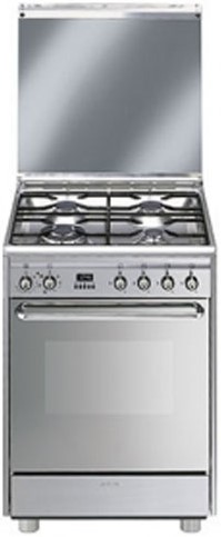 SMEG SCB60MX9 Fornuis 60 x 60 x 85 - 4 branders gas - oven multifunctie - energieklasse A - inox