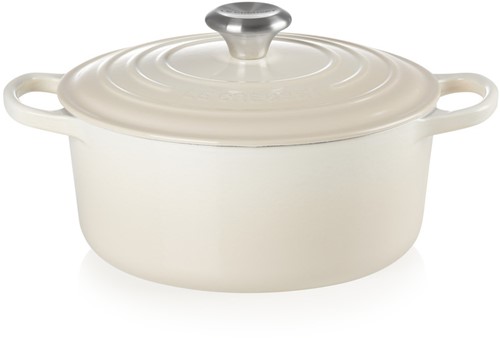 Le Creuset Gietijzeren ronde braadpan in Meringue 24cm 4,2l