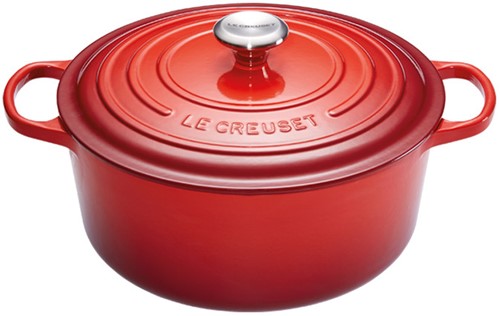 Le Creuset Gietijzeren ronde braadpan in Kersenrood 30cm 8,1l