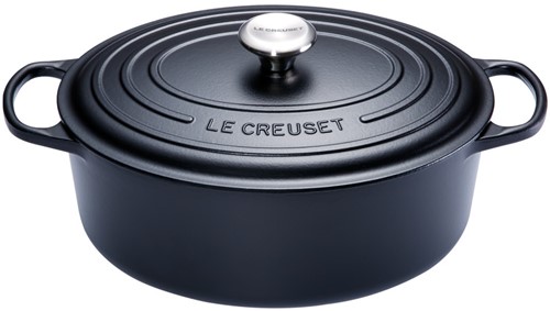 Le Creuset Gietijzeren ovale braadpan in Mat Zwart 40cm 13,9l