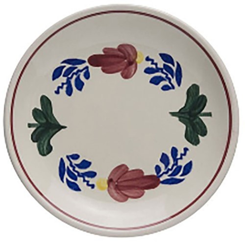 Royal Boch Boerenbont Set 4 Platte borden van 11cm Crème met decor Aardewerk