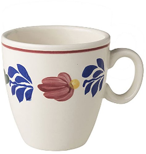 Royal Boch Boerenbont Set 6 Mini mugs 0,23l Crème met decor Aardewerk