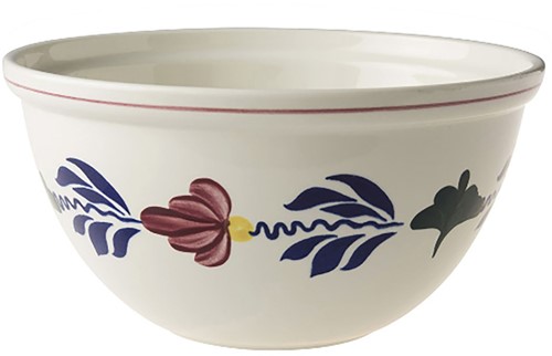 Royal Boch Boerenbont Set 2 Bowls van 20cm Crème met decor Aardewerk