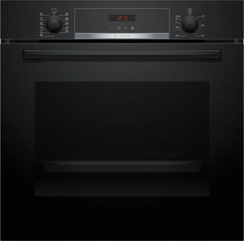 Bosch Oven Serie 4 Multifunctie oven 60 cm, 7 verw.wijzen, Pyrolyse, rood display Zwart A+