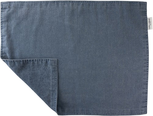 Laura Ashley Blue Wild Clematis/Uni Set 4 Placemats 48x35cm Blauw Textiel