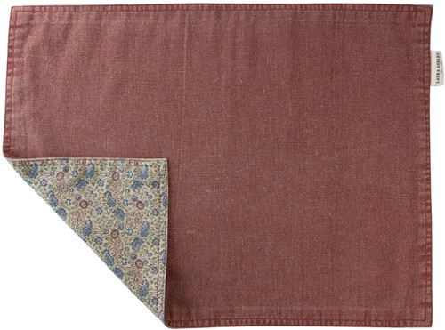 Laura Ashley Red Daniela/Uni Set 4 Placemats 48x35cm Rood Textiel