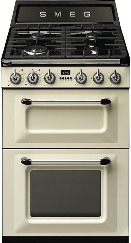 SMEG TR62P Fornuis 60 x 60 x 90 - 4 branders gas - 2 ovens multifunctie - energieklasse A - crème - Victoria