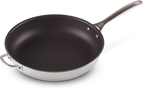 Le Creuset RVS PLUS diepe koekenpan in 32cm met anti-aanbaklaag