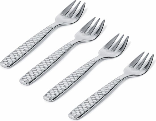 Alessi Colombina set van 4 oestervorken