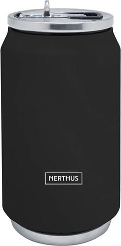 Nerthus Blikje vacuüm 330ml zwart (warm en koud)