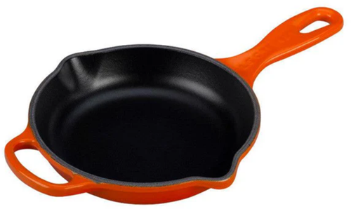 Le Creuset Gietijzeren ronde skillet in Oranjerood 16cm