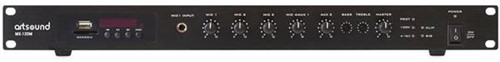 ARTSOUND MX-120M, mengversterker met muziekbron, 19" 1U, 100V, 120W