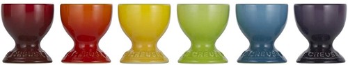 Le Creuset Aardewerken Regenboog set eierdopjes per 6