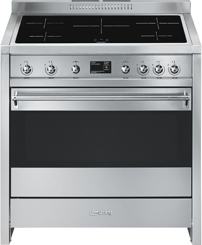 SMEG A1PYID-9 Fornuis 90 x 60 x 90 - 5 inductiezones - pyrolyse oven - energieklass A - inox