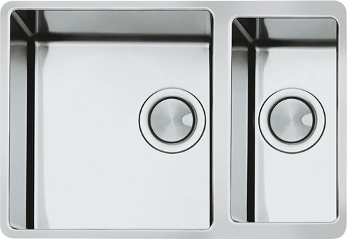 SMEG VSTR4018-2 Spoelbak onderbouw - 60 cm - 1 bak + 1/2 - radius 15 mm - inox