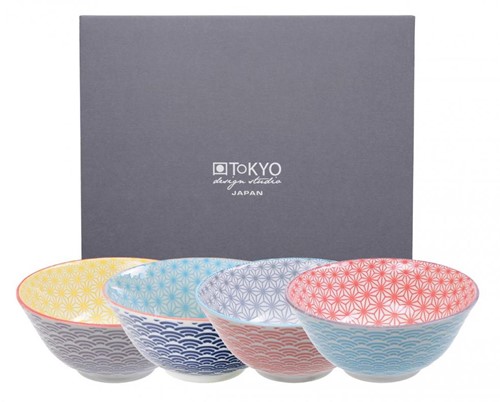 Tokyo Design Star/Wave Tayo Bowl set/4, 15x6.5cm, giftbox