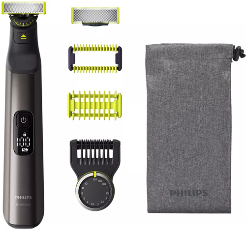 Philips QP6551/15 ONEBLADE PRO F+B, 360 BLADE, 120 MIN RUN TIME/1 HOUR CHARGING (LI-ION), 14 LENGTH SETTING PRECISION TRIMMER (0.4 - 9 MM), LED DISPLAY W/ BATTERY AND TRAVEL LOCK INDICATOR, SKIN GUARD