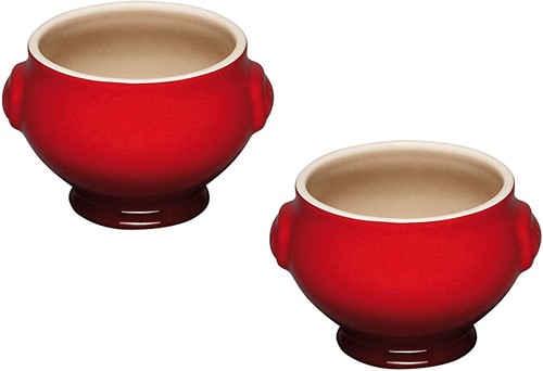 Le Creuset Aardewerken soepkom per 2 in Kersenrood 600ml