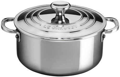 Le Creuset RVS PLUS lage kookpan 24cm 5,3l