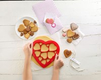 Kinderen zak Per ongeluk Lékué Uitsteekvorm uit abs voor 12 koekjes - hartjes | Profilec.be