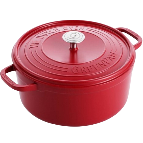 GreenPan Featherweights Stoofpot met keramische antikleeflaag met deksel RED 22cm