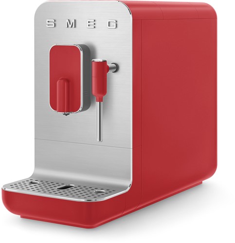 Smeg BCC02RDMEU Bean to cup - Volautomatische koffiemachine - stoomfunctie - mat rood met inox