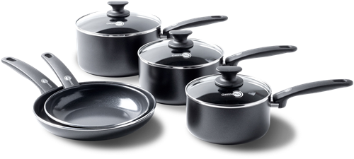 Greenpan Cambridge - 8 delige kookset - Zwart