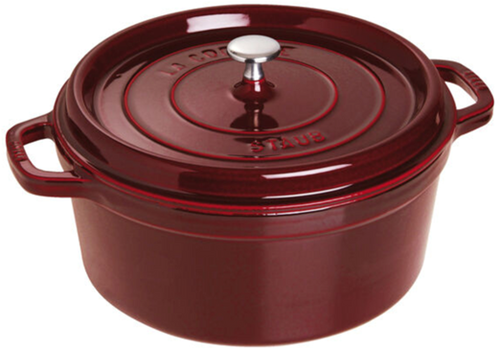 Staub ronde cocotte (laag model) 28 cm - 5,7 L bordeaux