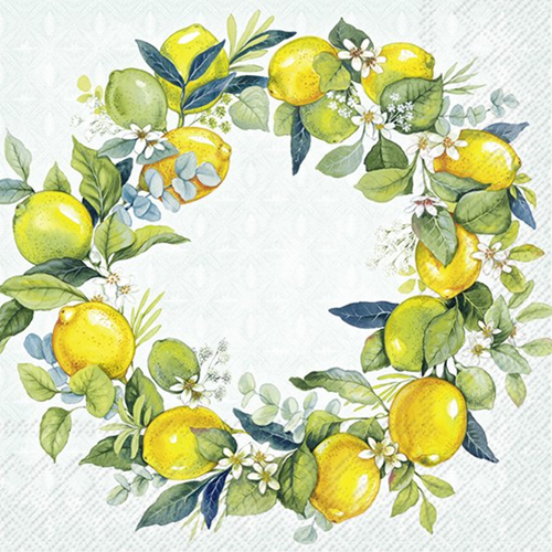 Ihr 10351 Lunchservietten 33x33 cm 20 stuks Lemon Wreath