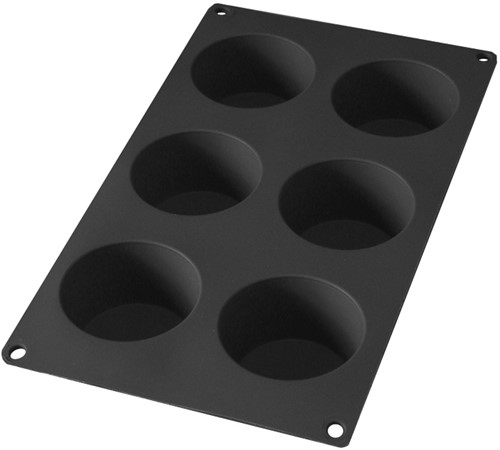 Lékué Bakvorm uit silicone voor 6 muffins zwart ø 6.9cm H 4cm