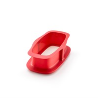 Rechthoekige springvorm uit silicone rood met keramisch wit 24x14.4x7.6cm | Profilec.be