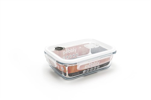 PEBBLY Rectangular glass food storage container 1000 ml