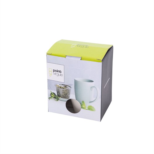 Point Virgule Mok met thee infuser en deksel mat gebroken wit 400ml