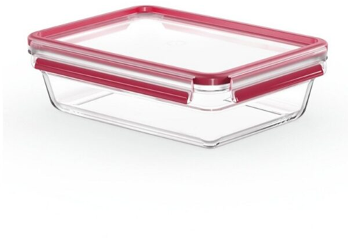 EMSA N1041100 CLIP&CLOSE Glazen bewaardoos - 2L Rood